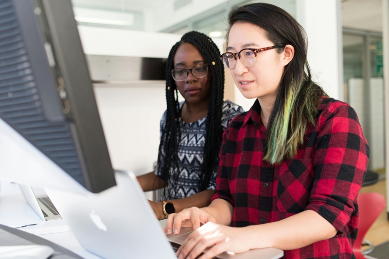 Developer using Git for version control and team collaboration